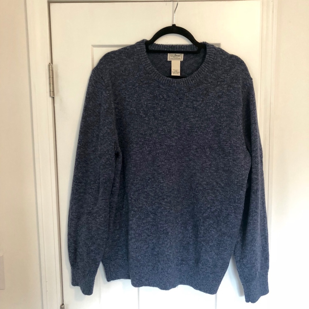LL Bean Light Blue Cotton Sweater Size Large